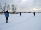 Promenade sur une rivière gelée. Photo M.Milliard